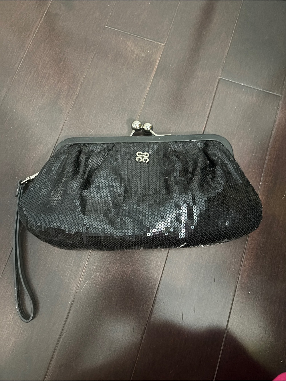 Coach Black Sequin Wristlet Clutch